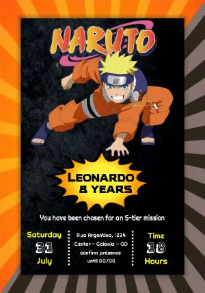 Make online invitation Naruto digital invitation