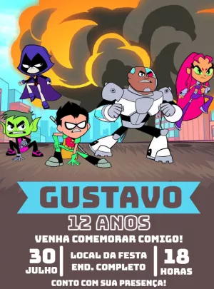 Invitation d'anniversaire des Teen Titans