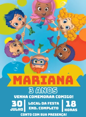 Invitation d'anniversaire de Bubble Guppies