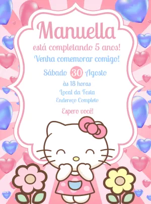 Invitation d'anniversaire Hello Kitty