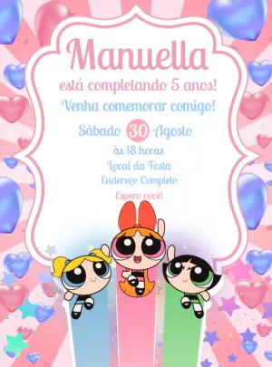 Invitation d'anniversaire des filles Powerpuff