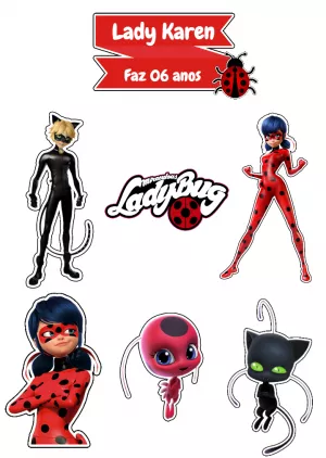 Topo de Bolo para Imprimir LadyBug