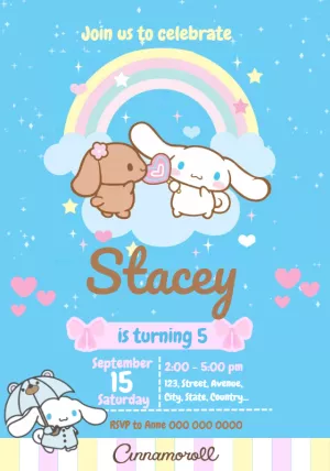 Birthday Invitation Cinnamoroll