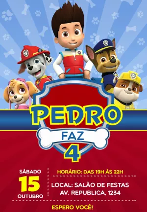 Paw Patrol Birthday Invitation