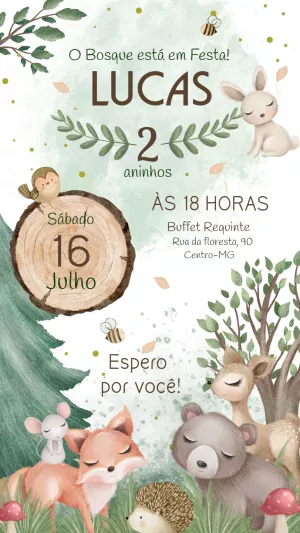 Enchanted Forest birthday invitation