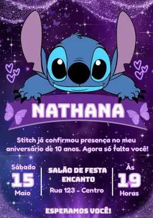 Stitch Birthday Invitation