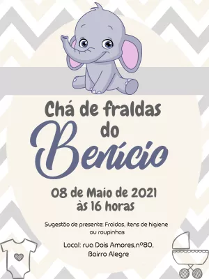 Convite chá de bebê menino - Edite grátis com nosso editor online