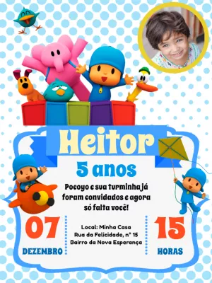 Invitación de cumpleaños de Pocoyo