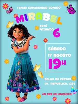 Convite Encanto Mirabel Disney Digital Whatsapp Virtual