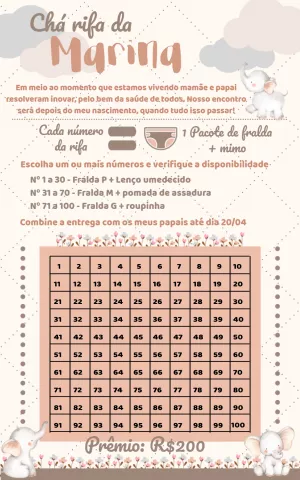 Elefantinha raffle tea invitation