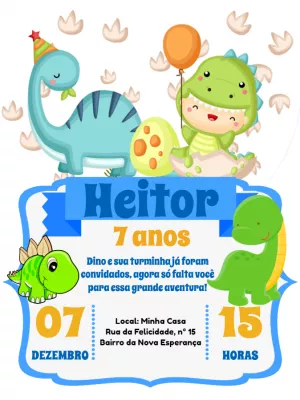 Baby dinosaur birthday invitation