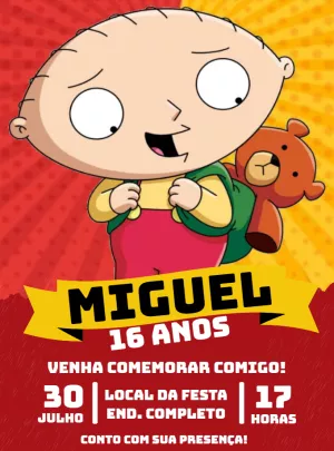 Stewie Griffin Birthday Invitation