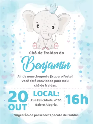 Elephant Baby Shower Invitation