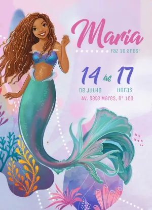 Little Mermaid birthday invitation