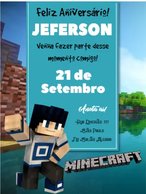 Minecraft birthday invitation