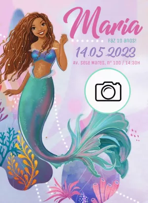 Little Mermaid birthday invitation with photo