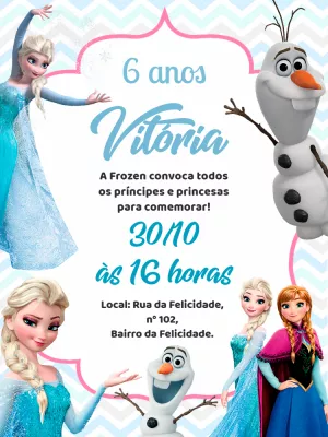 Fazer convite online convite digital CONVITE ANIVERSÁRIO FROZEN