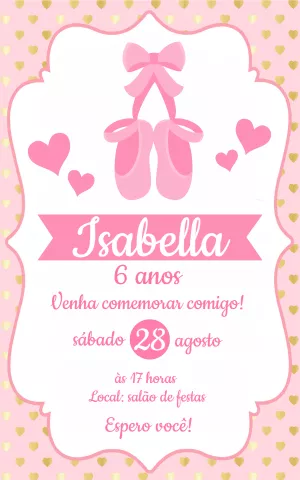 Ballerina birthday invitation