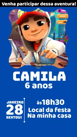 Subway Surfers Birthday Invitation, Incredible Invite