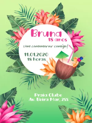 tropical birthday invitation