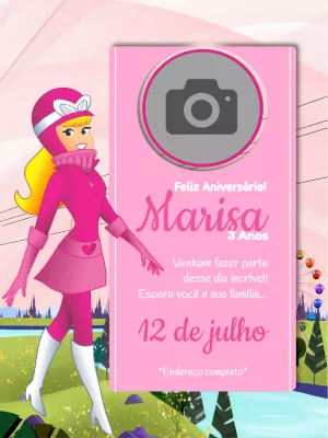 Charming Penélope birthday invitation with photo