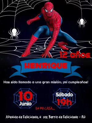 Hacer invitación online invitación digital Invitación digital Spider-Man