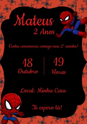 Convite Digital Homem Aranha Baby Online Virtual Whatsapp