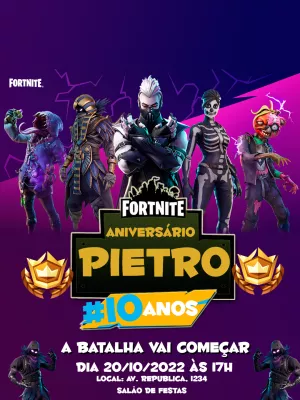 Topo de Bolo Fortnite para Imprimir PDF e JPG - Grátis