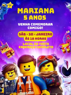 Convite aniversário Roblox Lego