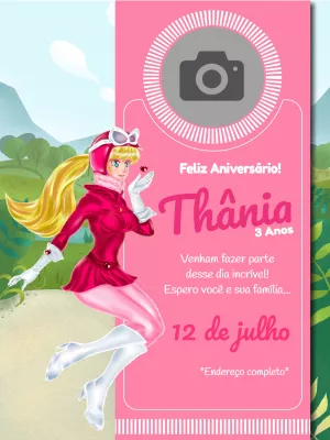 Charming Penélope birthday invitation with photo