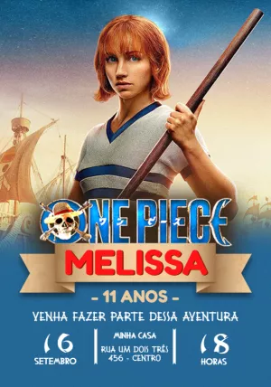 Convite Aniversário One Piece Nami live action