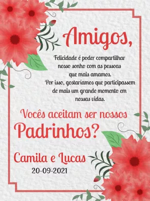 Convite de Casamento Virtual Grátis para WhatsApp Editável (Download)   Convite de casamento virtual, Convite de casamento, Convites de casamento  para baixar