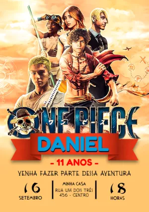 Convite Aniversário One Piece live action