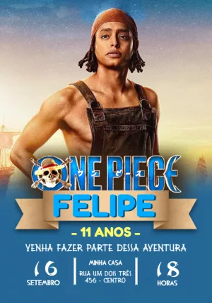 Convite Aniversário One Piece Usopp live action