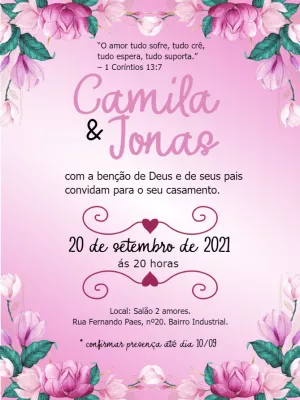 Crie um convite de casamento personalizado online grátis