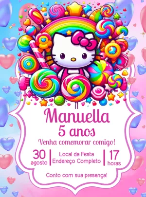 Hello Kitty Sweets Birthday Invitation