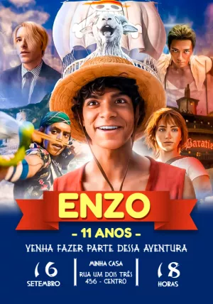 Convite Aniversário One Piece live action