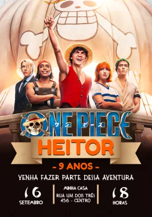 Convite Aniversário One Piece live action