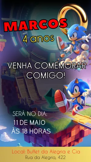 Sonic birthday invitation