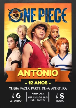 Convite Aniversário One Piece live action