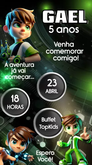 Ben 10 birthday invitation