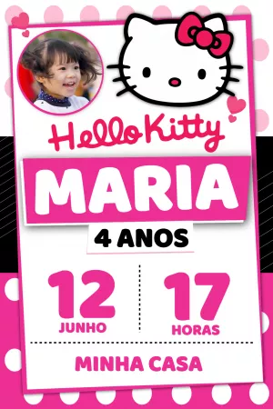 convite hello kitty para imprimir  Hello kitty, Desenho da hello