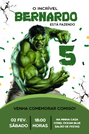 Incredible Hulk Birthday Invitation