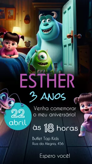 Monsters Inc birthday invitation