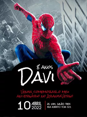 Convite Digital Homem Aranha