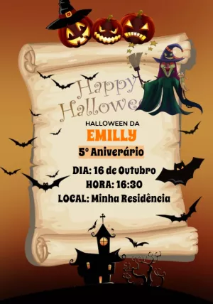 Criar convite de Halloween online grátis