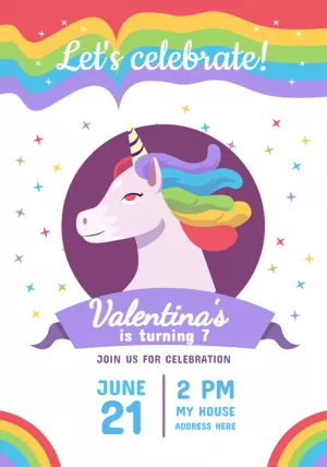 Invitation birthday Unicorn