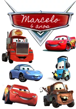 Topo Para Bolo Tema Carros Da Disney