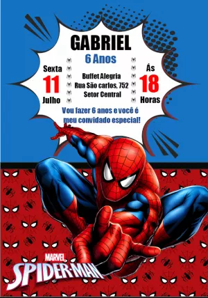 Criar convite de Homem Aranha online grátis