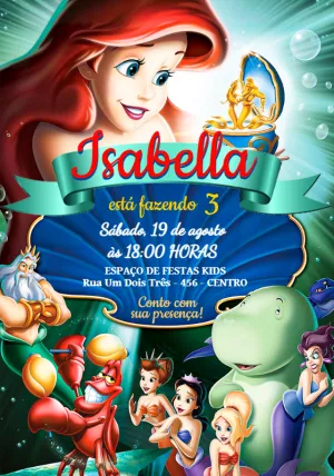 Ariel The Little Mermaid birthday invitation